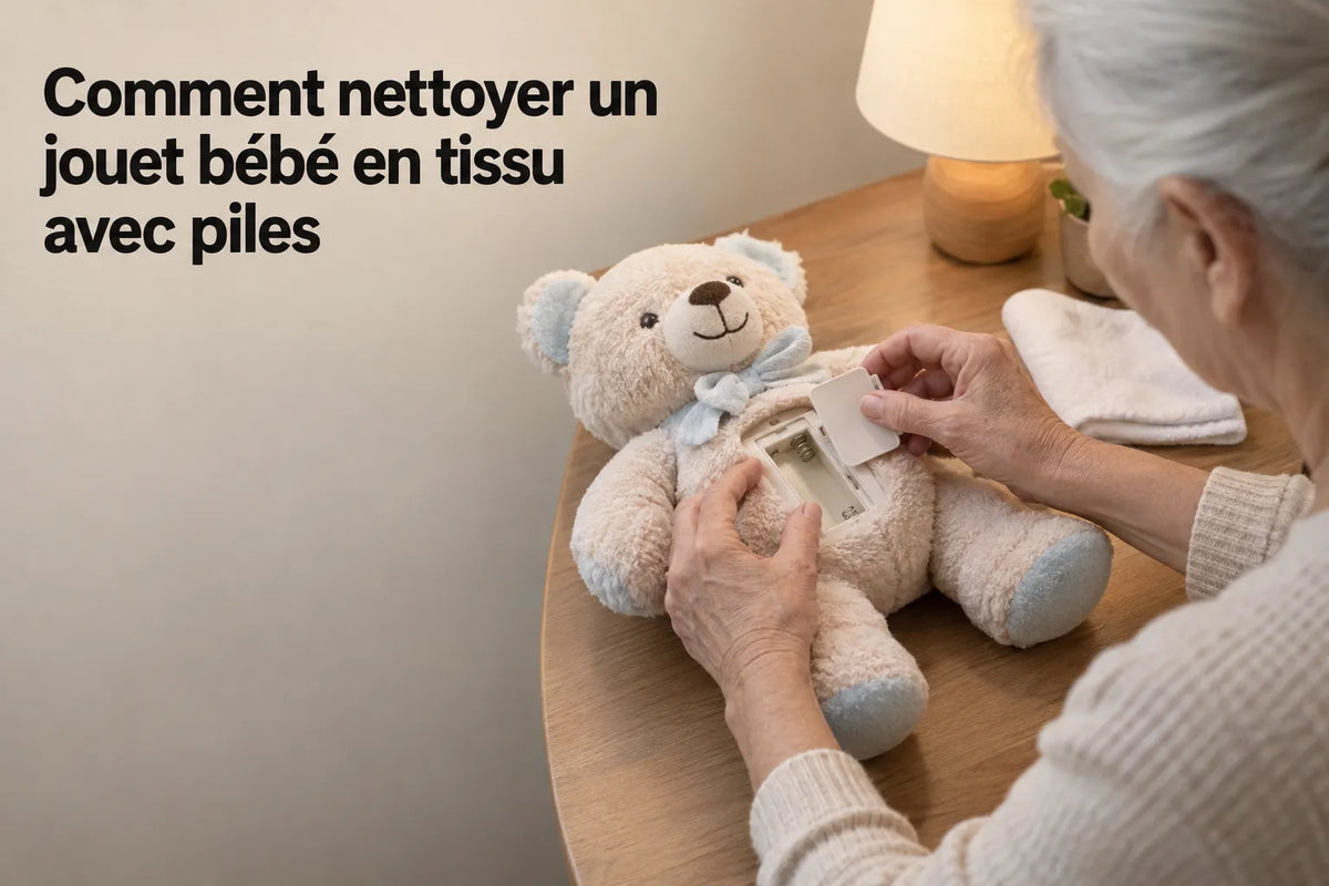 Comment nettoyer un jouet bébé en tissu avec piles