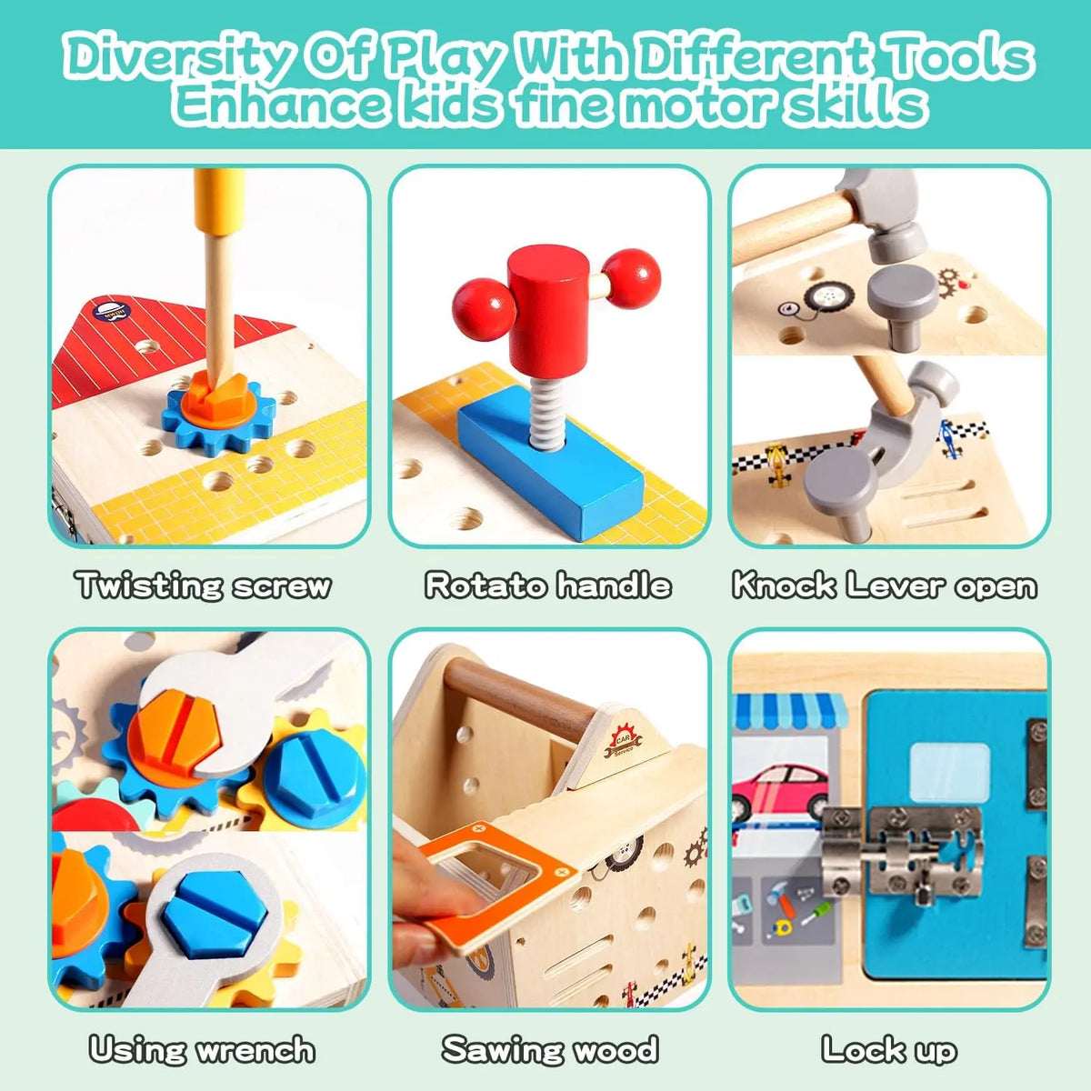 Boîte d'Outils en Bois pour Enfant | Bricolage Éducatif
