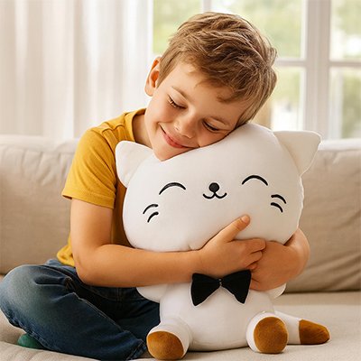peluche chat Apporte confort et sĂ©curitĂ© Ă©motionnelle Ă lâenfants